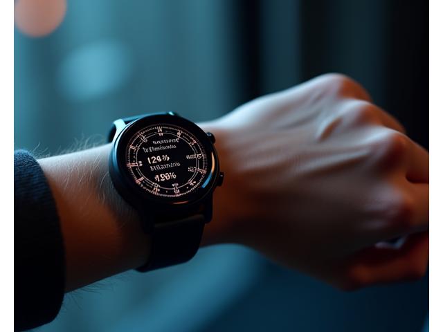 Una persona che indossa uno smartwatch che monitora i dati sulla salute, simbolo di biohacking e tecnologia.