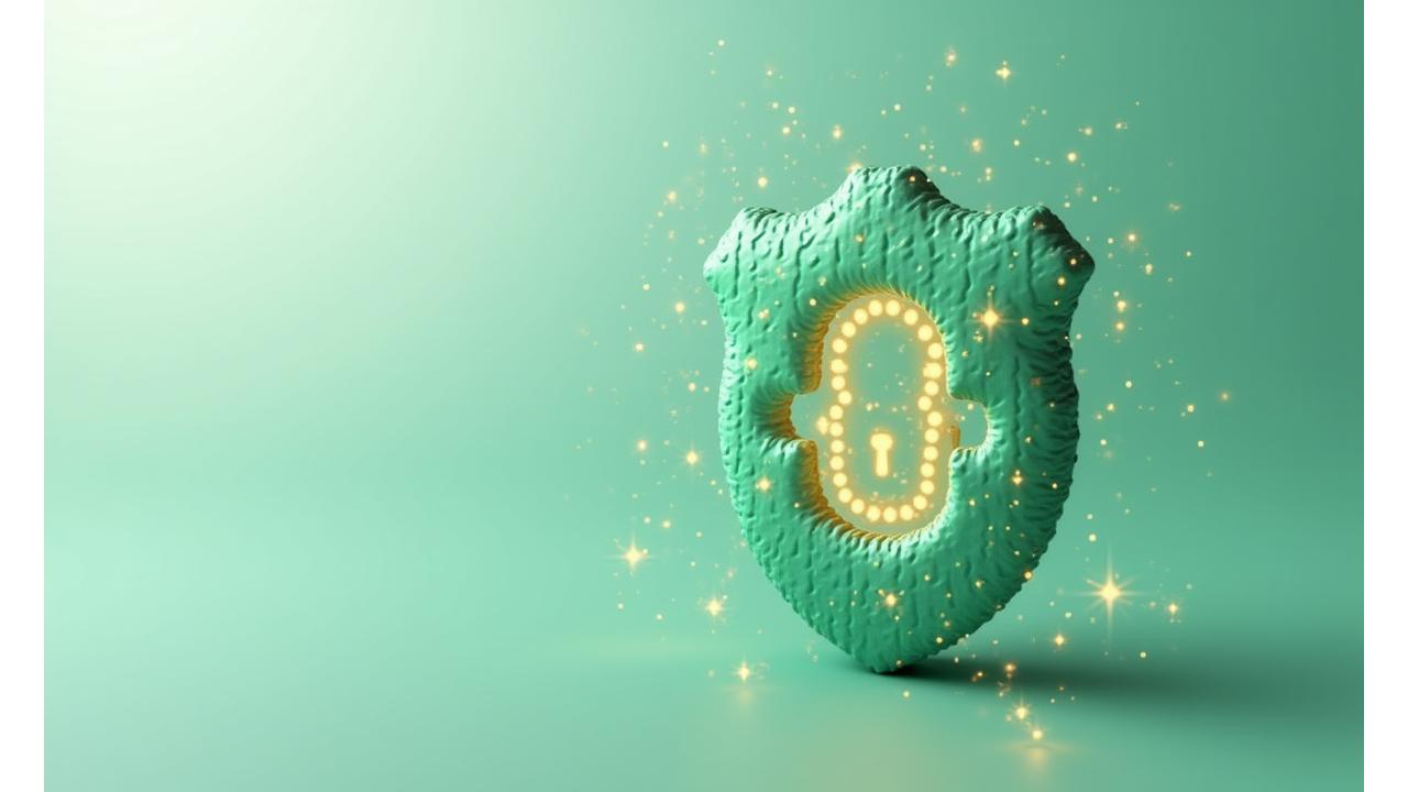 Rappresentazione astratta di scudi digitali e lucchetti, che simboleggiano la protezione dei dati personali e della privacy.